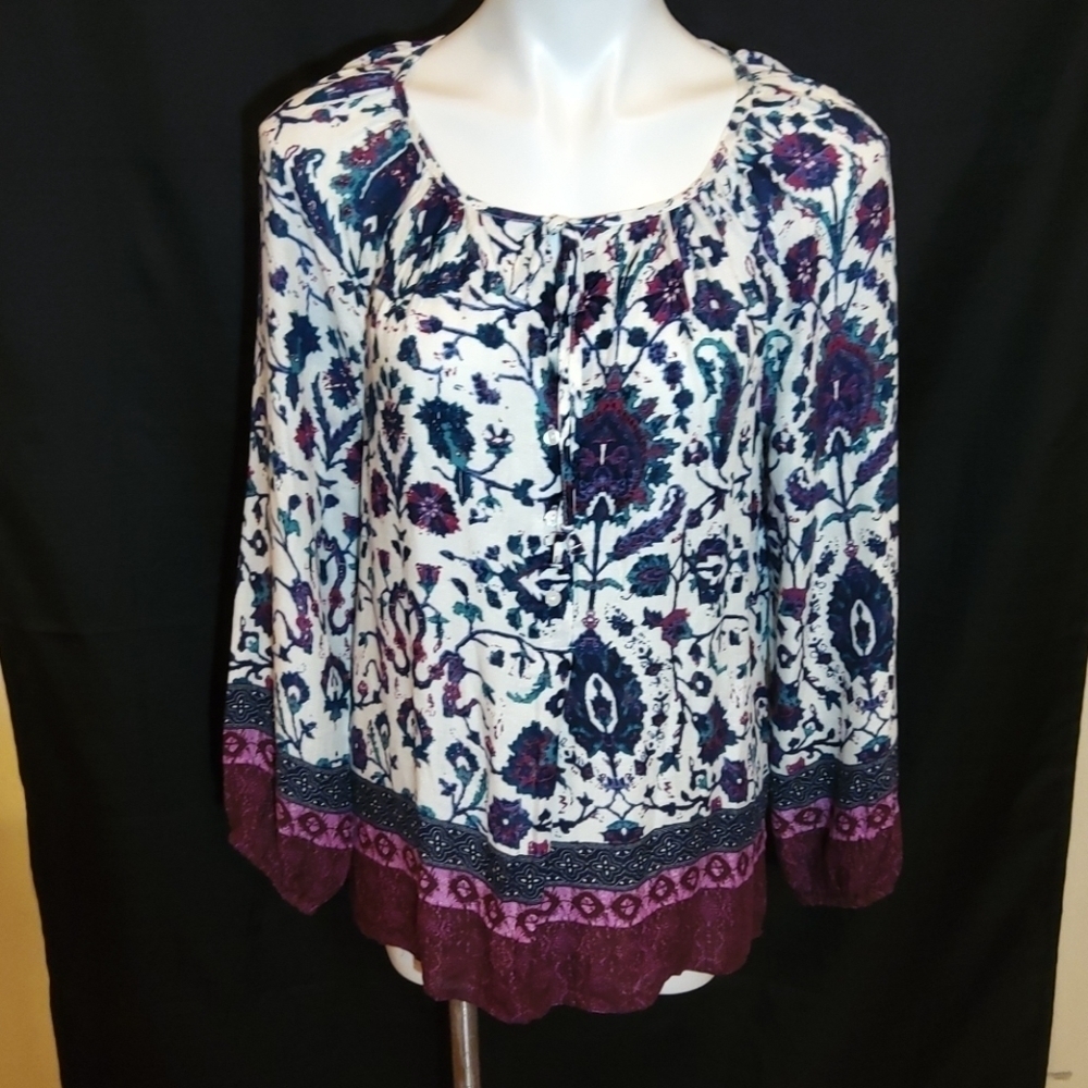 LUCKY BRAND peasant boho top